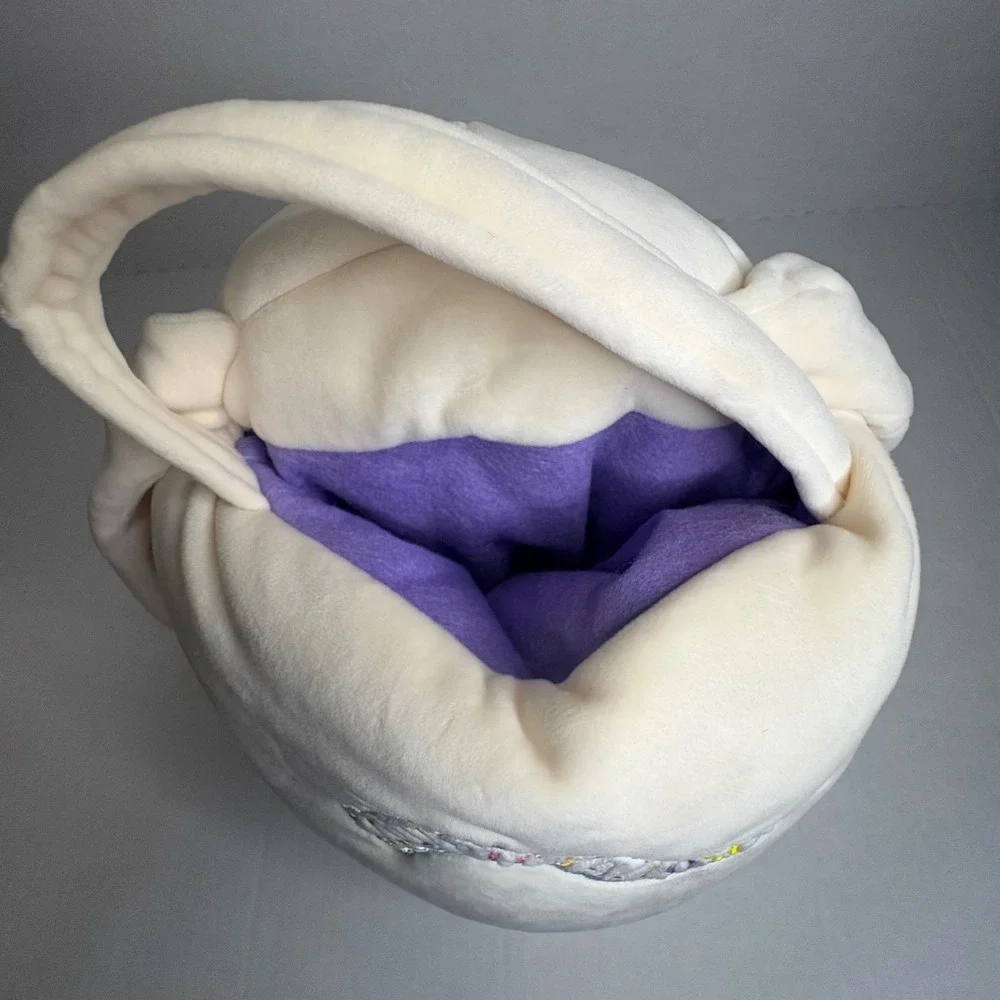 Squishmallows Valentina Bunny Easter Basket Plush Bag Cream White‎